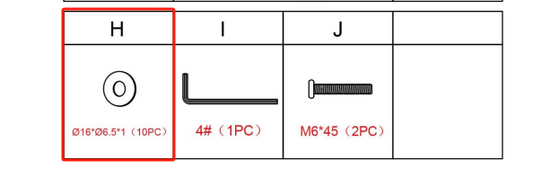 Meetsunny M08 Replacement Parts - Washers (Model #H)