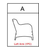 Replacement Parts: Outdoor Conversation Set M08-Left Arm, Model: M08. Part Number: A