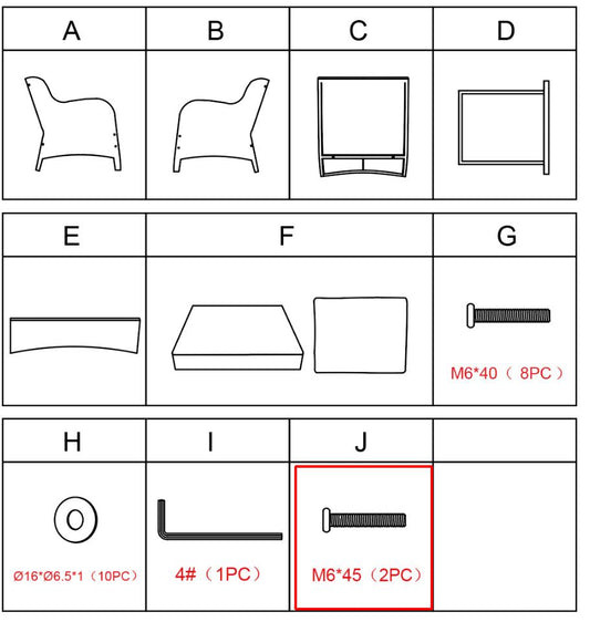 Meetsunny M08 Replacement Parts - Screws (Model #J)