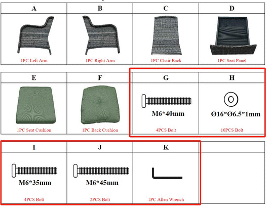 Meetsunny M08 Replacement Parts - Hardware Pack