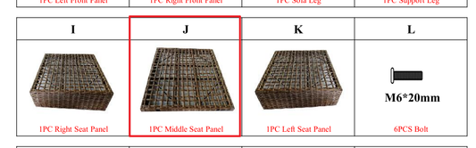Meetsunny M25 Replacement Parts - Middle Seat Panel (Model #J)