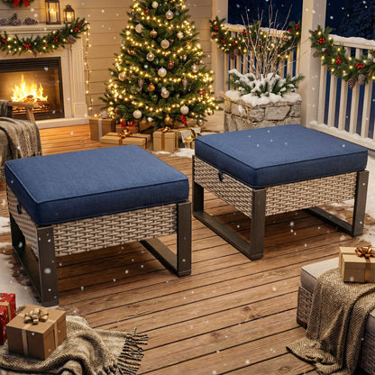 M26-PATIO WICKER OTTOMAN