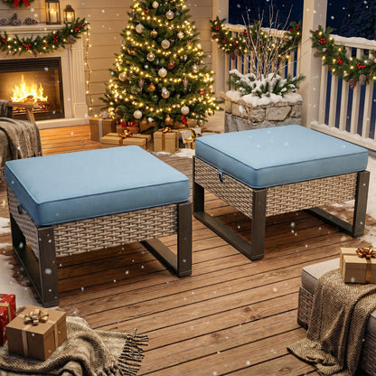 M26-PATIO WICKER OTTOMAN