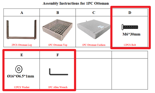 Meetsunny M26 Replacement Parts - Hardware Pack