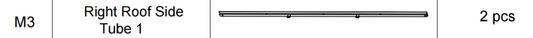 Meetsunny A25 Replacement Parts - Right Roof Side Tube 1 (Model #M3)