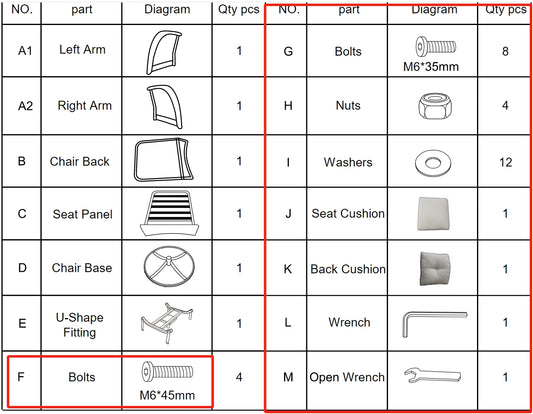 Meetsunny M64 Replacement Parts - Hardware pack