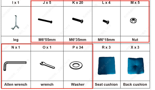 Meetsunny M66 Replacement Parts - Hardware Pack (Model #J,K,L,M,N,O,P)