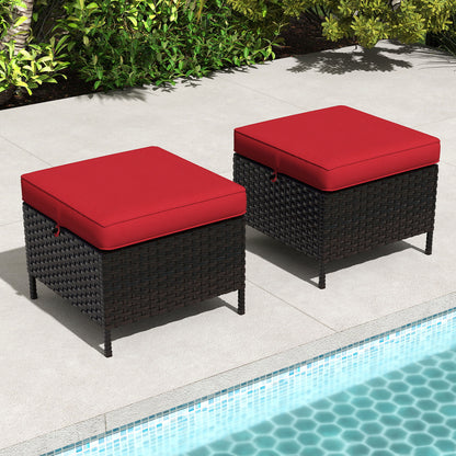 M67-PATIO WICKER OTTOMAN