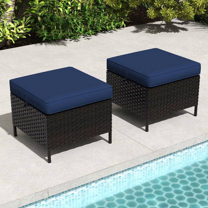 M67-PATIO WICKER OTTOMAN