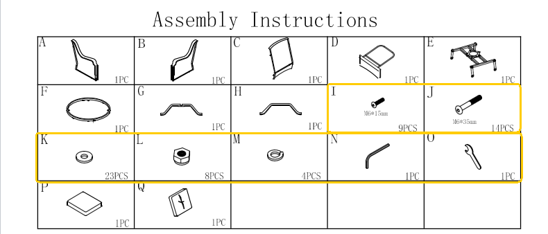 (Old Version) M72 360 Degree Swivel Rocker Patio Chair Accessories