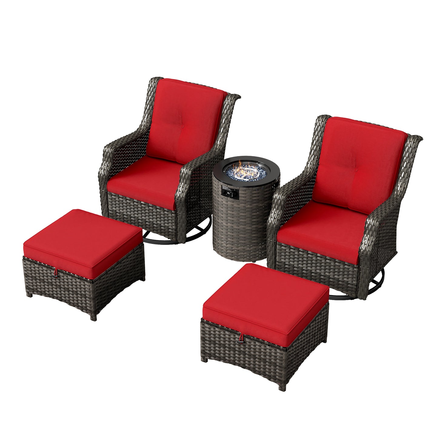 M74-PATIO WICKER OTTOMAN
