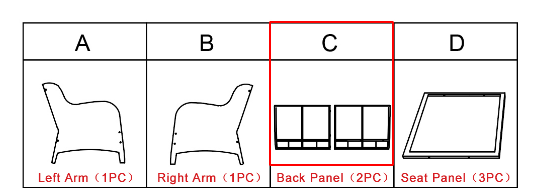 Replacement Parts: Patio Wicker Sofa M75 Back Panel 1PC, Modle: M75. Part Number: C