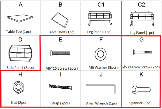 Meetsunny M88 Replacement Parts - Hardware Pack