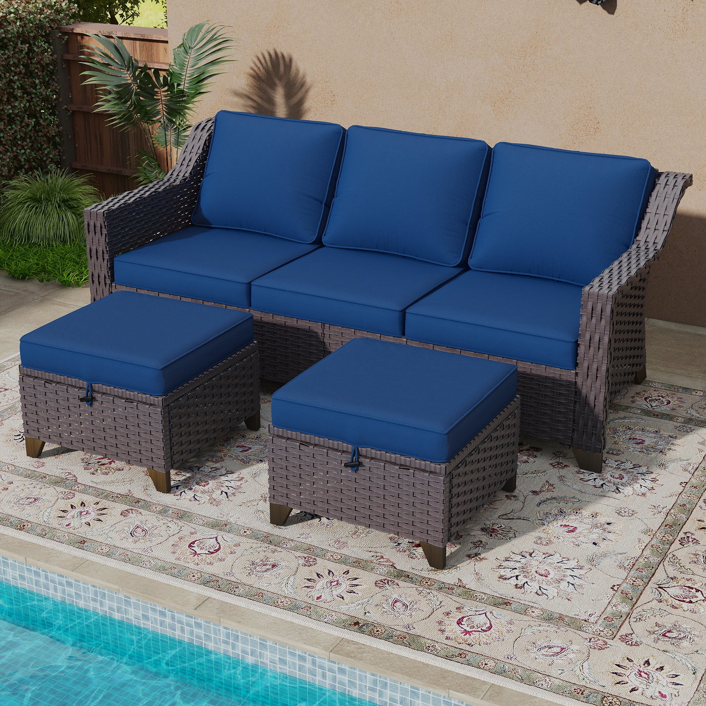 PATIO WICKER OTTOMAN (MA01-2 SERIES)