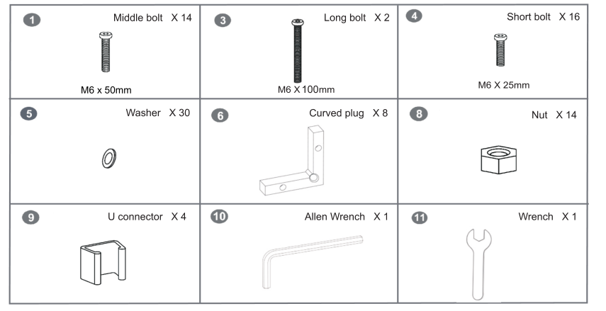 Meetsunny MA03 Replacement Parts - Long bolt M6 x 100mm (Model #3)