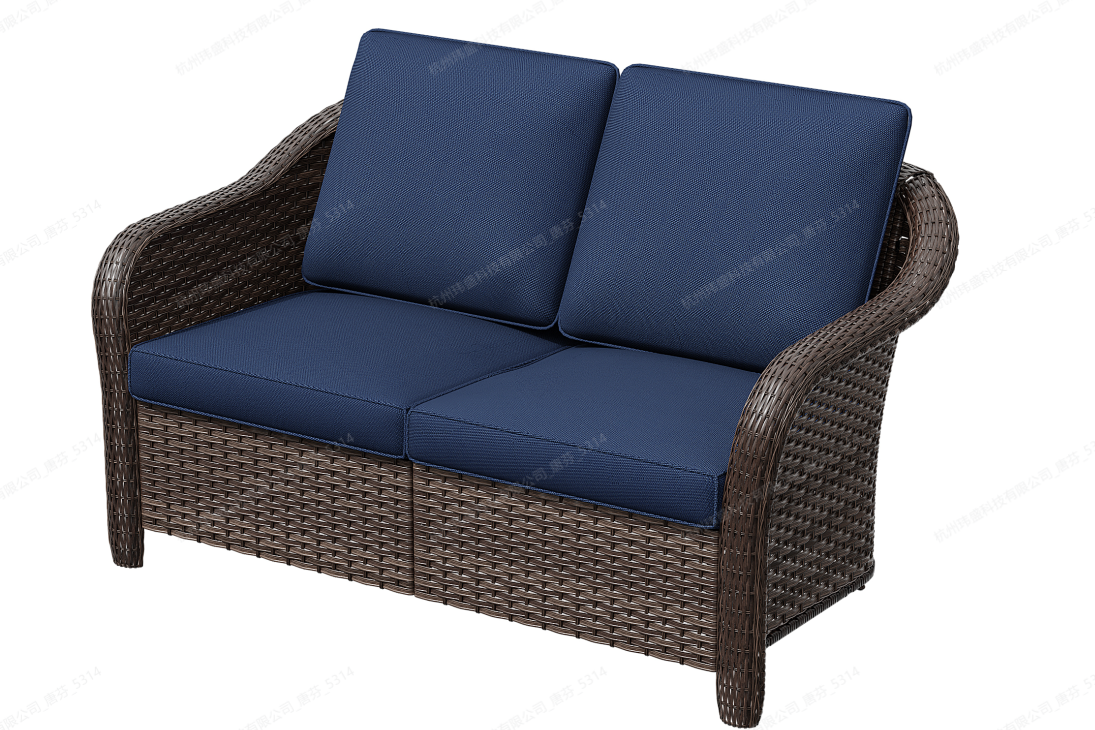 MA06-BGE-A2-HACL+MA06-DKB-B6-HACL #PATIO WICKER SOFA