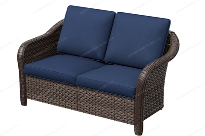 MA06-BGE-A2-HACL+MA06-DKB-B6-HACL #PATIO WICKER SOFA