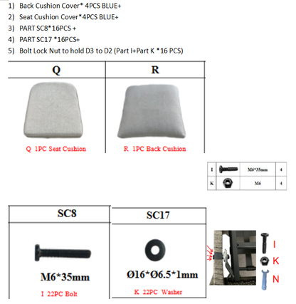 MA06-4 Half Round Rattan Swivel Chairs Accessories