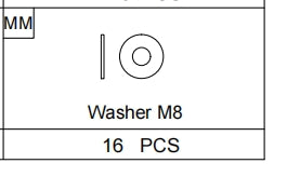 Meetsunny A31 Replacement Parts - Washer M8 (Model #MM)