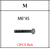 Meetsunny M75 Replacement Parts - M6*45 Bolt (Model #M)
