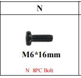 Meetsunny MA06-B8 Replacement Parts - M6*16mm bolts (Model# N)