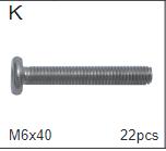 Meetsunny P08 Replacement Parts - Screw M6*40 (Model #K)