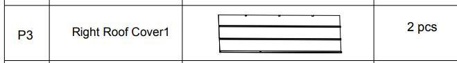 Meetsunny A05 Replacement Parts - Right Roof Cover 1 (Model #P3)