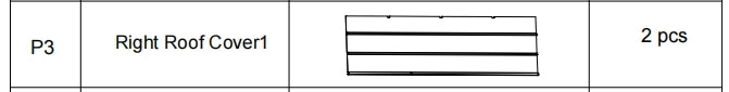 Meetsunny A25 Replacement Parts - Right Roof Cover1 (Model #P3)