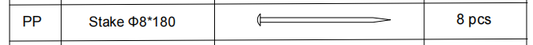 Meetsunny A25 Replacement Parts - Stake Φ8*180 (Model #PP)