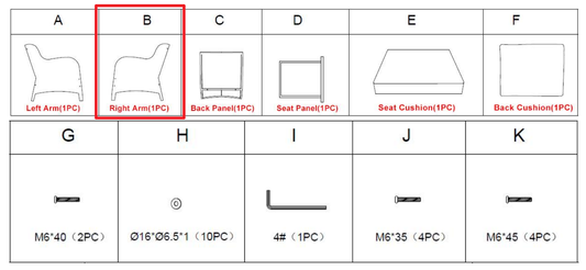 Meetsunny M08 Replacement Part - Right Arm （Model #B）