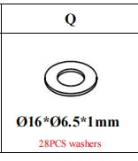 Meetsunny MA07-B8 Replacement Parts - Washers (Model# Q)