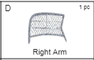 Replacement Parts: Rocking Chairs set M60-Right Arm Model: M60. Part Number: D