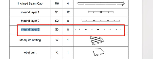 Meetsunny Replacement Parts: Double Roof Hardtop Gazebo Series A04-mound layer 3, Model: A04, Part Number: #S3