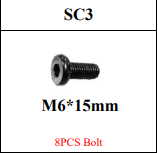 Meetsunny MA15 Replacement Parts - M6*15mm Bolt (Model #SC3)