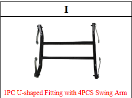 Meetsunny MA12A-A4-V25 Replacement Parts-haped Fitting with 4PCS Swing Arm (Model #I)