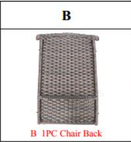 Meetsunny MA06-B7 Replacement Parts - Chair Back (Model #B)