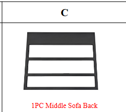 Meetsunny MA12-1 Replacement Parts-Middle Sofa Back(Model #C)