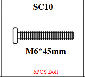 Meetsunny M08 Replacement Parts - Screws (M6*45mm) (Model #SC10)