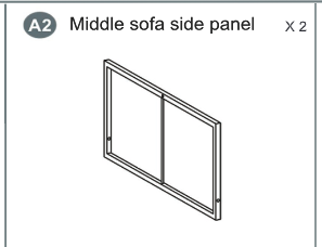 Meetsunny MA03-2 Replacement Parts - Middle sofa side panel (Model #A2)