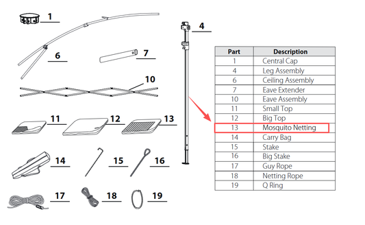 Meetsunny J06 Replacement Parts - Mosquito Netting (Model #13)