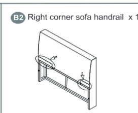 Meetsunny MA03-1 Replacement Parts - Right corner sofa handrail(Model #B2)