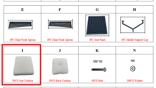 Meetsunny M75 Replacement Parts-Seat cushion (Model #I)