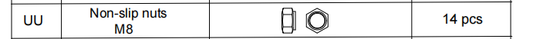 Meetsunny A25 Replacement Parts - Non-slip nuts M8 (Model #UU)