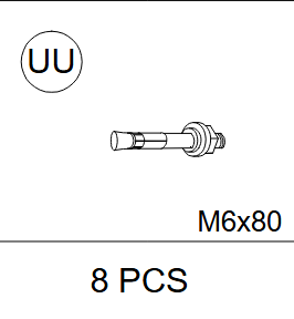 Meetsunny B08 Replacement Part-M6x80 (Model #UU)