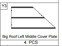 Meetsunny A31 Replacement Parts - Big Roof Left Middle Cover Plate (Model #Y3)