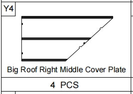 Meetsunny A31 Replacement Parts - Big Roof Right Middle Cover Plate (Model #Y4)
