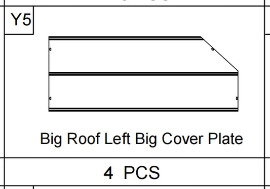 Meetsunny A31 Replacement Parts - Big Roof Left Big Cover Plate (Model #Y5)