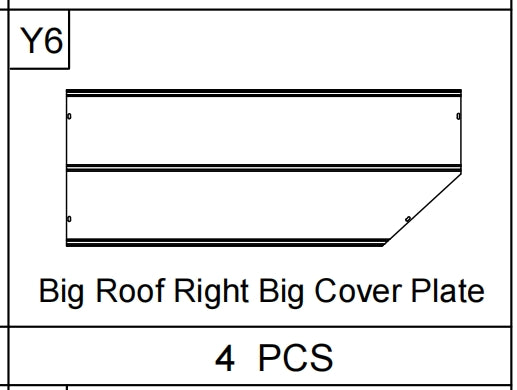 Meetsunny A31 Replacement Parts - Big Roof Right Big Cover Plate (Model #Y6)