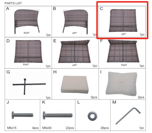 Meetsunny P08 Replacement Parts - Left Back Panel (Model #C)