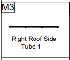 Meetsunny A35 Replacement Parts - Right Roof Side Tube 1 (Model #M3)